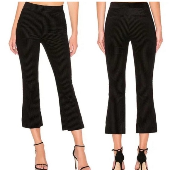 Frame Le Crop Mini Boot Black Corduroy High Rise Cropped Pants Women's 27 - Picture 1 of 9